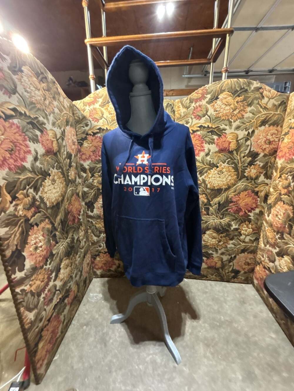 Fanatics Houston Astros 2017 World Series Champions Hoodie Navy Blue Size Large